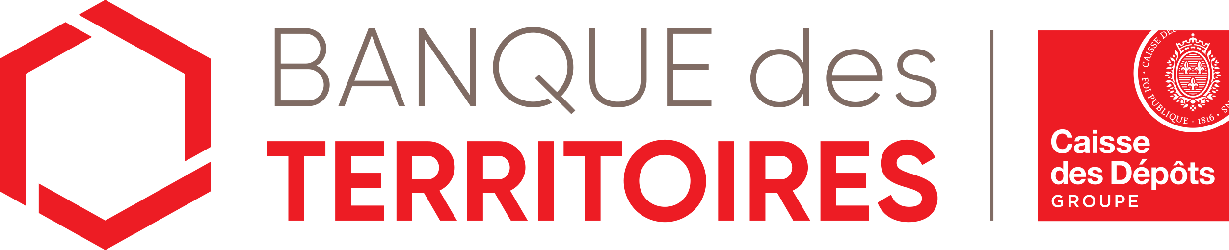 Logo Banque des Territoires, Caisse des Dépôts Groupe